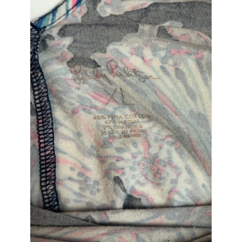 Lilly Pulitzer Kristen Tank Top Shells Bells tropical print Beach Preppy XL - Picture 5 of 6
